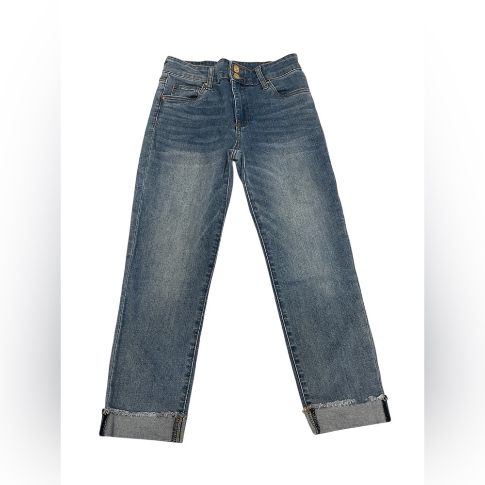 Kut from the Kloth Amy Cropped Straight Leg Medium Wash Blue Jeans Womens size 2